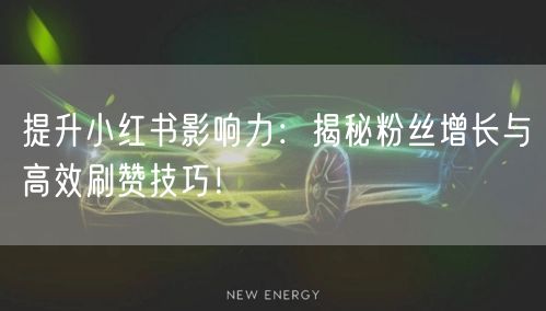 提升小红书影响力：揭秘粉丝增长与高效刷赞技巧！