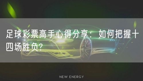 足球彩票高手心得分享：如何把握十四场胜负?