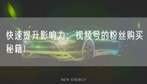 快速提升影响力：视频号的粉丝购买秘籍！